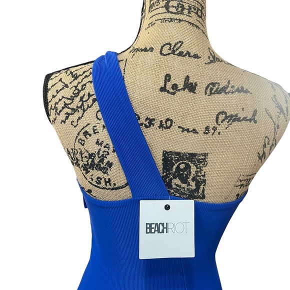 Beach Riot Nia One Piece Swimsuit Asymmetrical One Shoulder Ribbed Size Small - Picture 5 of 8